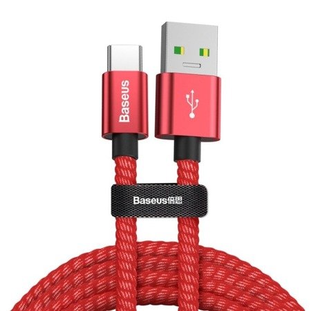 Baseus kabel USB Type-C Huawei Super Charge 40W 5A QC 3.0 1m czerwony